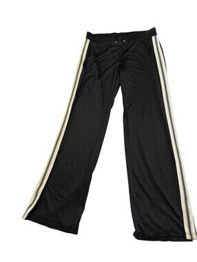 No Boundaries Black Mesh Wide Leg Track Pants Y2K Side Stripe pant